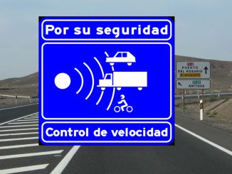 Schild Geschwindigkeitskontrolle Fuerteventura