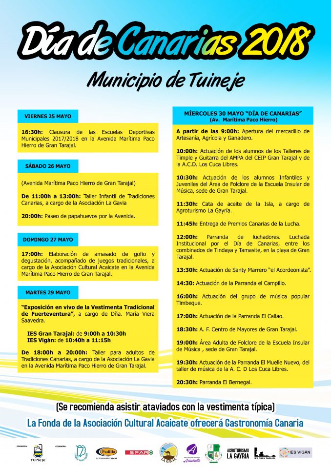 Programa Dia de Canarias Tuineje 2018