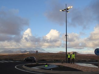 luminaria fotovoltaica rotonda