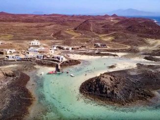 Die Insel Lobos im Norden Fuerteventuras aus der Luft