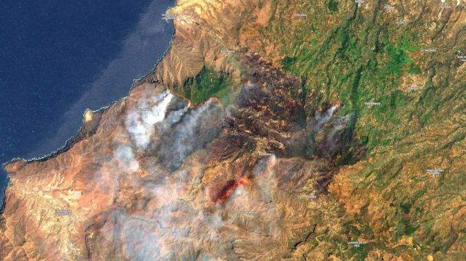 Waldbran Gran Canaria Satellitenbild
