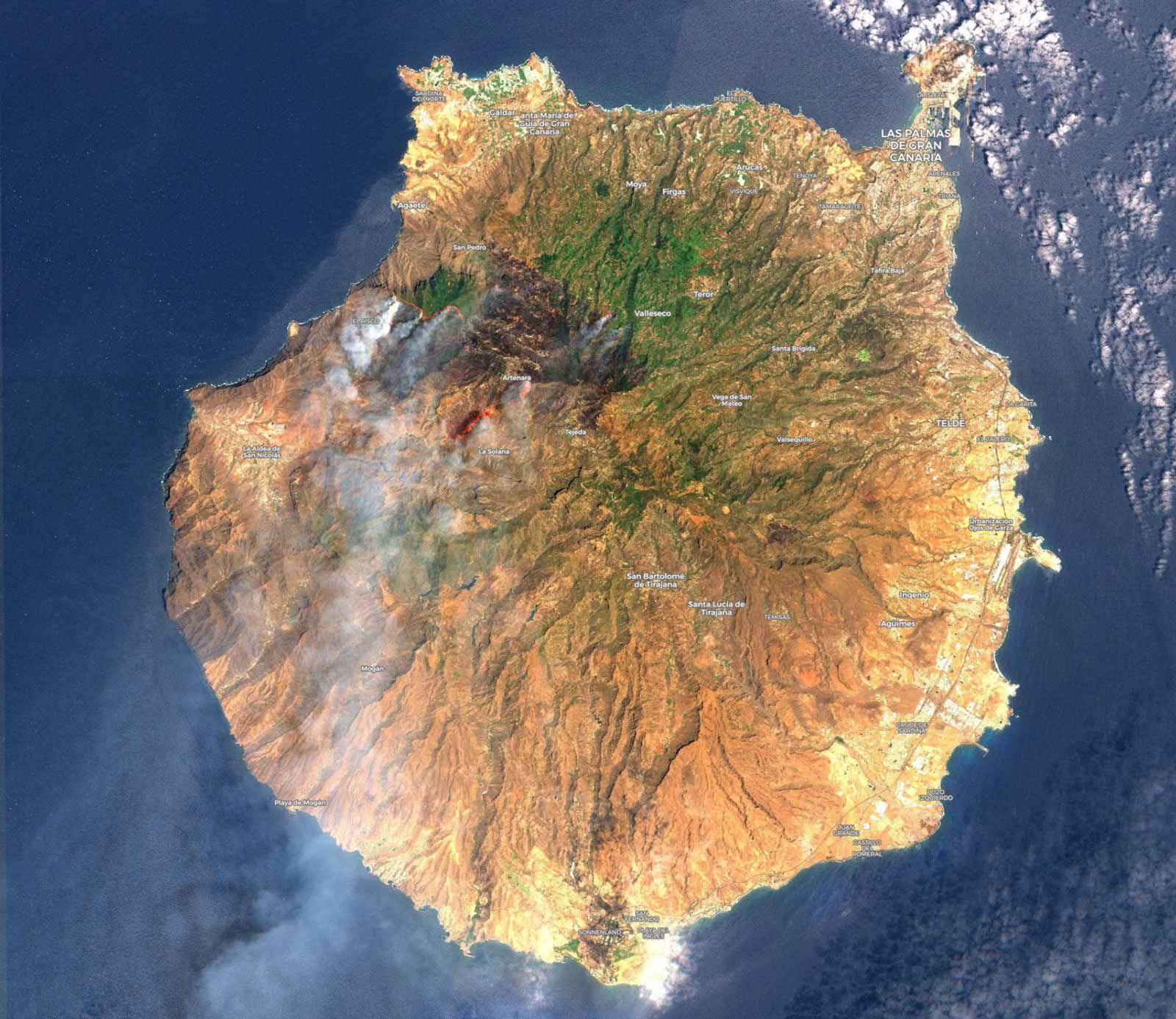 Satellitenbilder zeigen Ausmaß der Waldbrand-Katastrophe auf Gran