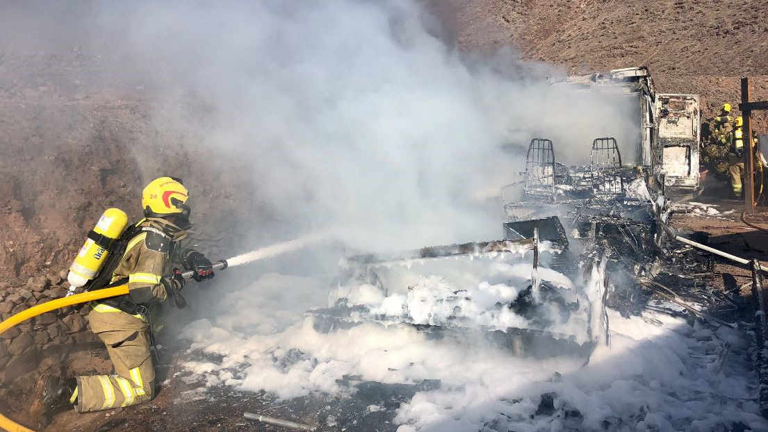 Wohnmobil brennt bei Tuineje w