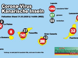 Gesundheitsministerium meldet 15 neue Corona-Tote auf den Kanaren 1 200331 1200 Corona Virus Kanarische Inseln Karte