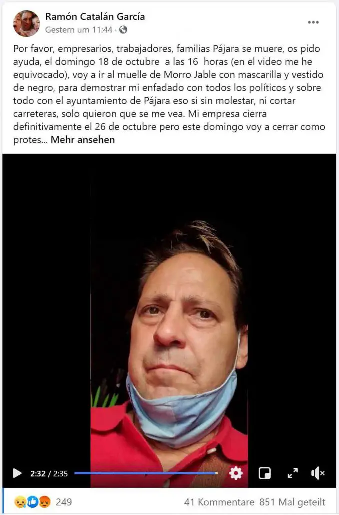 Verzweifelter Aufschrei eines Kleinunternehmers aus dem Süden Fuerteventuras 1 Ramon Catalan Garcia Demo2