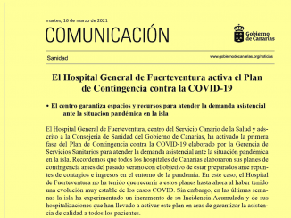 Krankenhaus Fuerteventura Covid19 Notfallplan