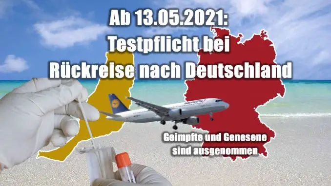 210513 Testpflicht bei Einreise nach Deutschland von Fuerteventura web