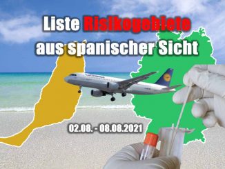 Liste Risikogebiete aus spanischer Sicht 0208 0808