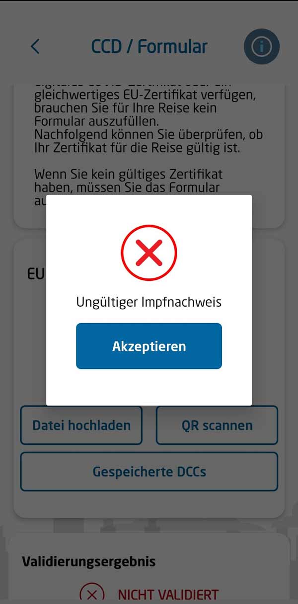 EU- Zertifikat oder QR Code: Was muss man zur Einreise nach Fuerteventura – vorlegen? 11 Ungueltiger Impfnachweis SpTH web