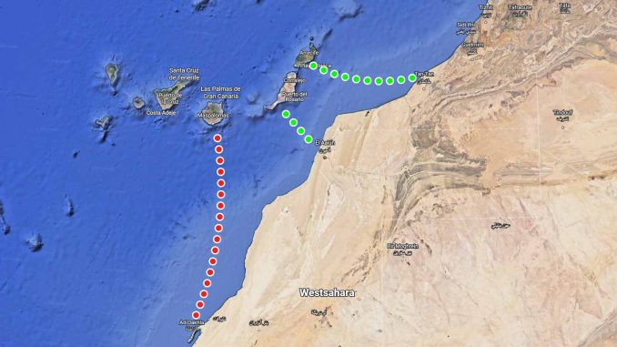 Migrationsrouten-Afrika-Kanaren