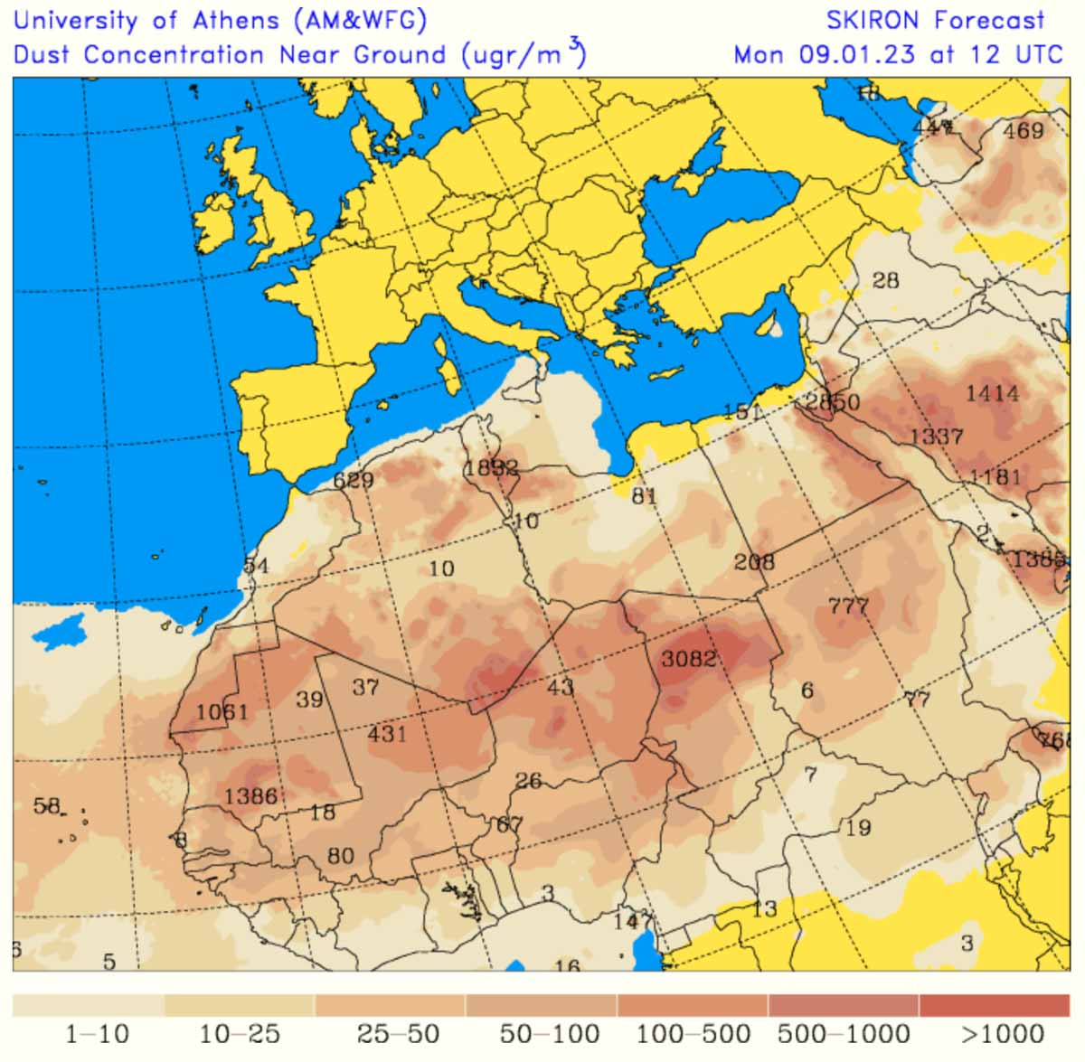 Fuerteventura-Wetter in der 2. Januar-Woche: dichte Wolken zur Wochenmitte 1 Calima Montag 09012023