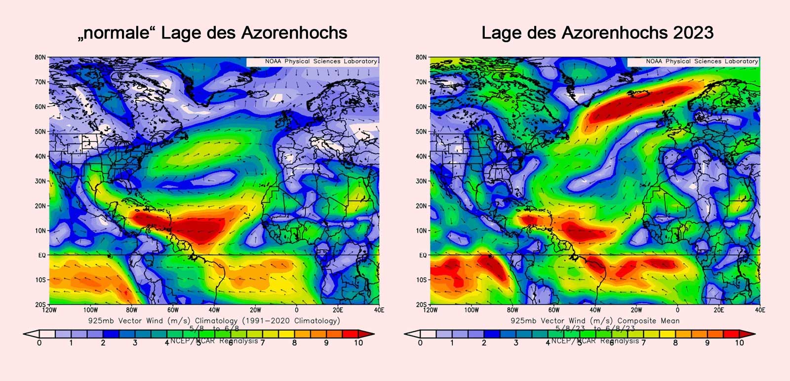 Atlantik bei Fuerteventura rund 3 Grad zu warm 1 Lage Azorenhoch