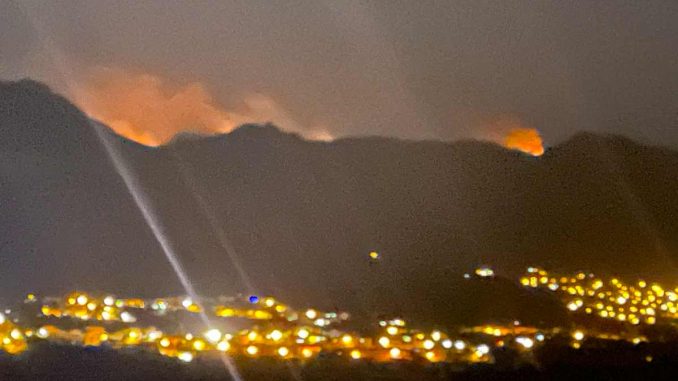 Waldbrand Gran Canaria Nacht Valsequillo