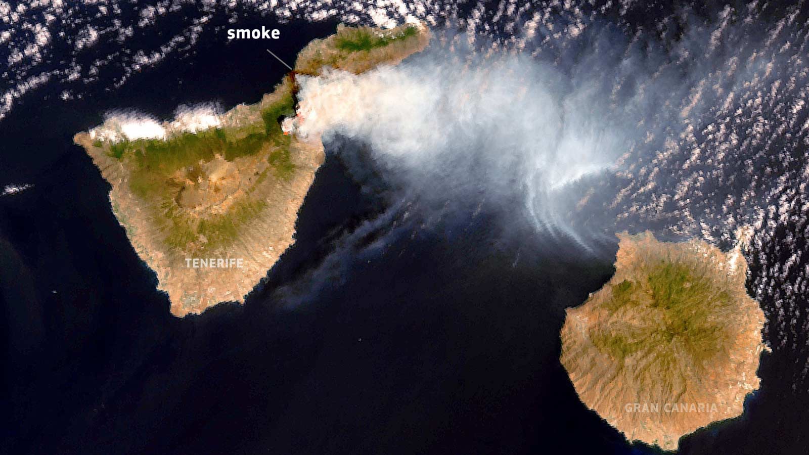 Waldbrand Teneriffa Tag 2 Rauchwolke Gran Canaria