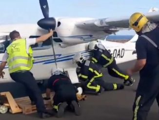 Flugzeug reifen geplatzt