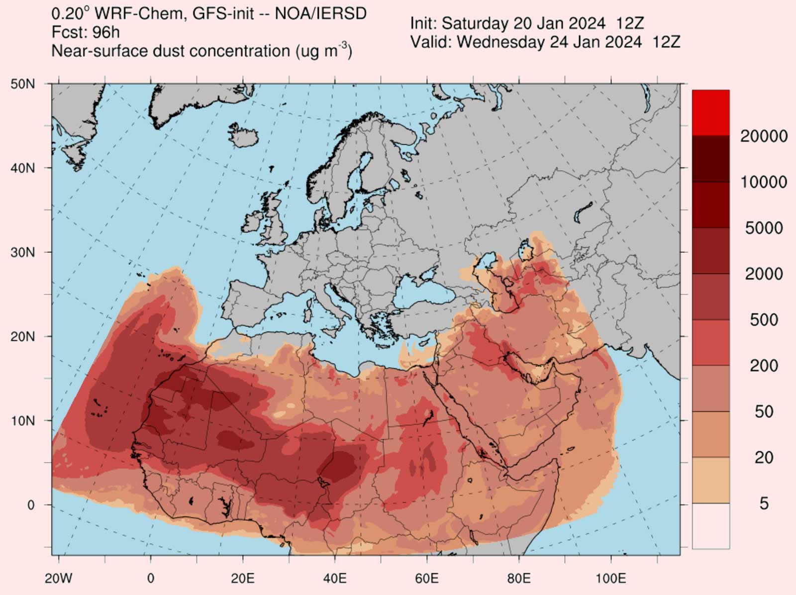 Fuerteventura-Wetter: Ostwind bringt Calima 2 Calima Vorhersage Fuerteventura 24.01.2024