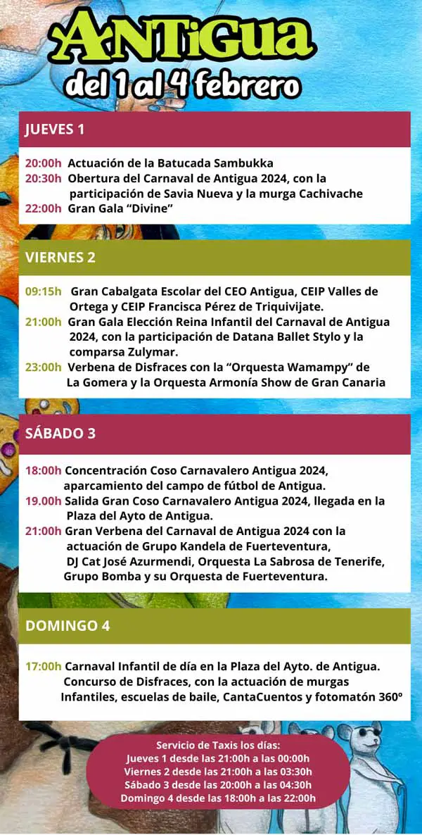 Programm Carnaval Antigua 2024