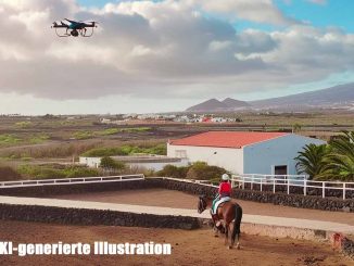 Kind Pferd Drohne Teneriffa