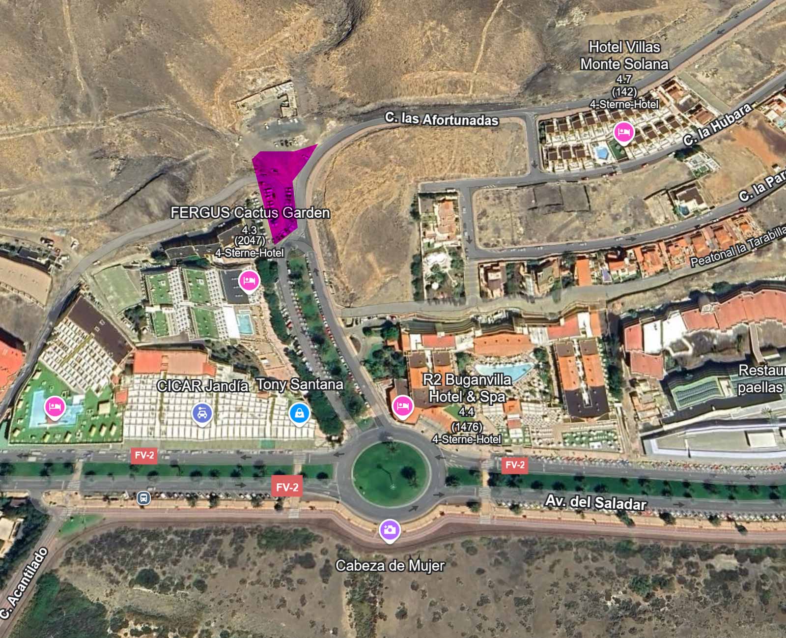 Gemeinde Pájara planiert neue Parkplätze in Jandía Süden von Fuerteventura 1 Parkplatz Jandia Cornisa Cactus Garden