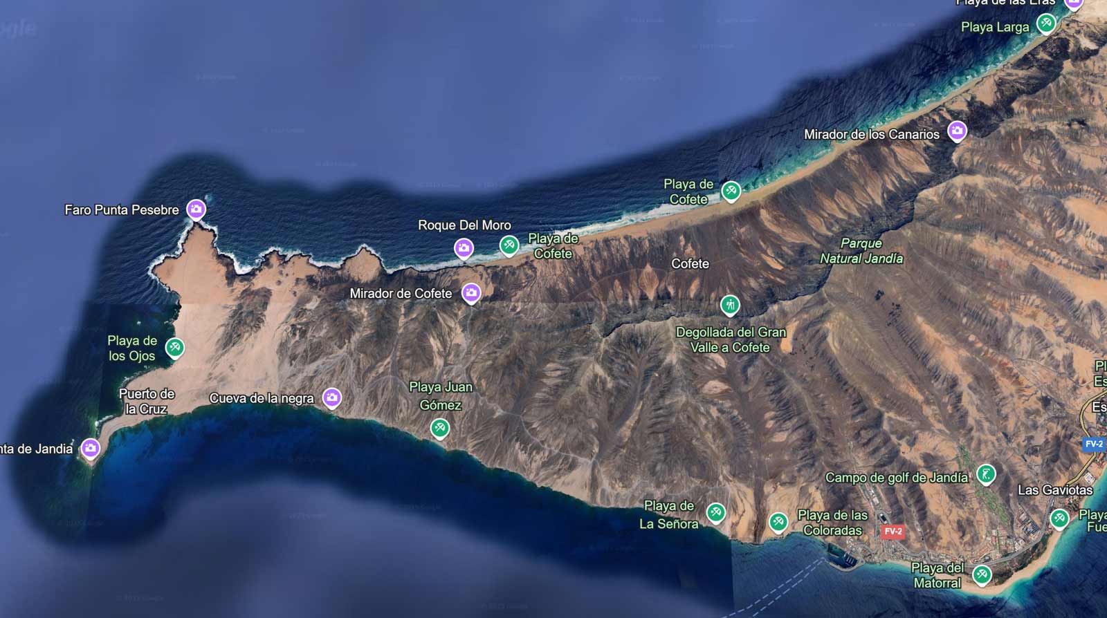 Cabildo fordert sofortige Reparatur des Leuchtturms Punta Pesebre auf Fuerteventura 1 Fuerteventura Sueden Karte