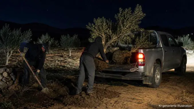 Unbekannte-klauen-Olivenbäume-auf-Fuerteventura