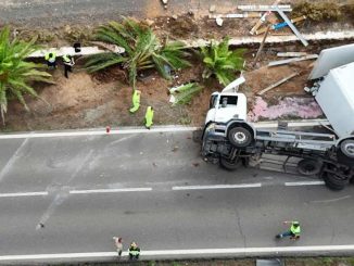 umgekippter LKW Lajares Drohne 1